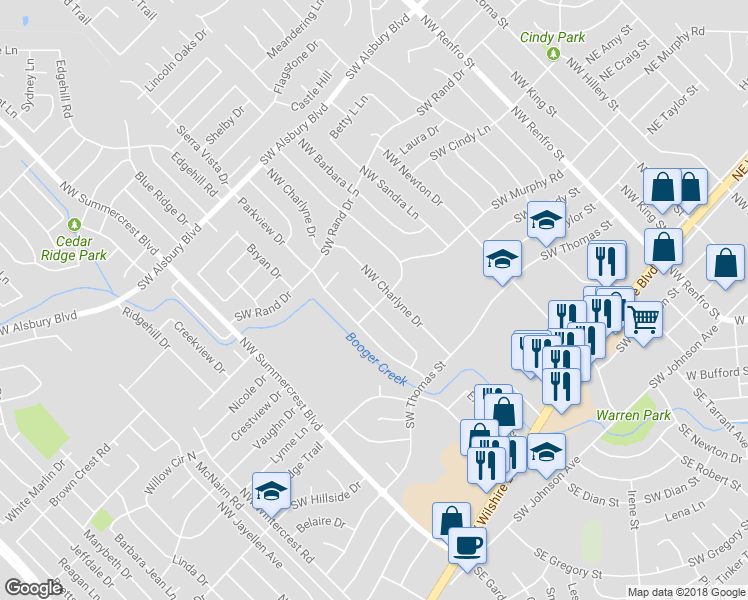 map of restaurants, bars, coffee shops, grocery stores, and more near 416 Berkshire Court in Burleson