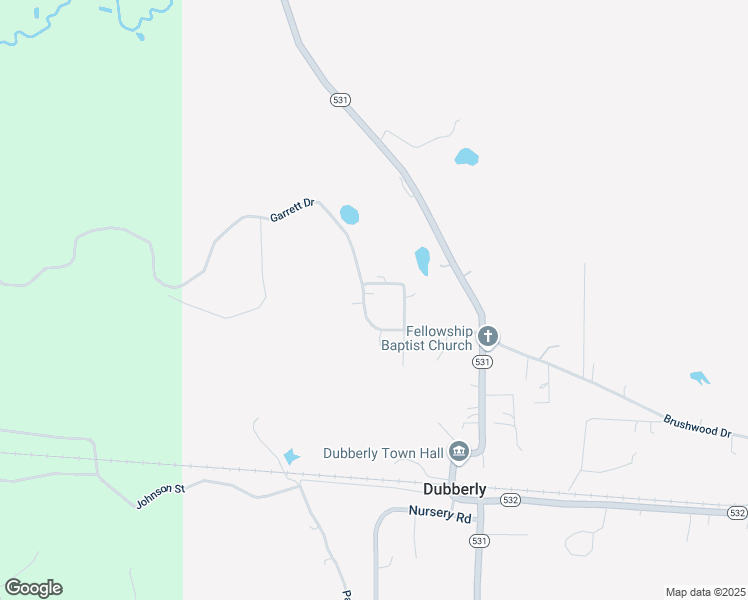 map of restaurants, bars, coffee shops, grocery stores, and more near 266 Garrett Drive in Dubberly