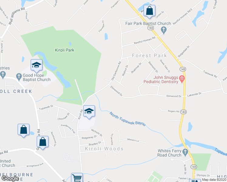 map of restaurants, bars, coffee shops, grocery stores, and more near 315 Elmwood Drive in West Monroe