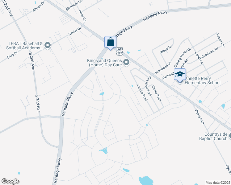 map of restaurants, bars, coffee shops, grocery stores, and more near 1214 Concho Trail in Mansfield