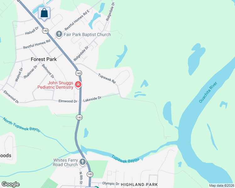 map of restaurants, bars, coffee shops, grocery stores, and more near 100 Lakeside Drive in Monroe