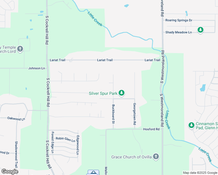 map of restaurants, bars, coffee shops, grocery stores, and more near 707 Buckboard Street in Red Oak