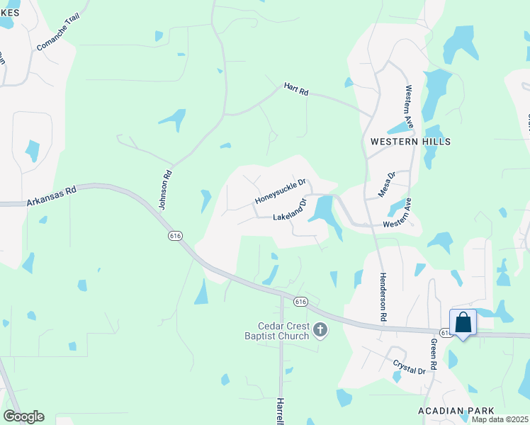 map of restaurants, bars, coffee shops, grocery stores, and more near 304 Lakeland Drive in West Monroe