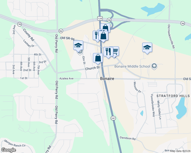 map of restaurants, bars, coffee shops, grocery stores, and more near 109 Allen Way in Bonaire