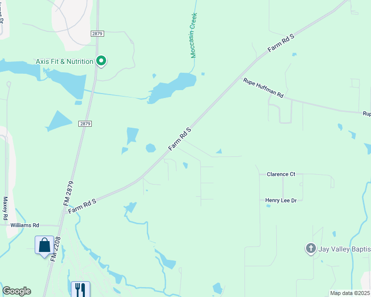 map of restaurants, bars, coffee shops, grocery stores, and more near 3540 Omie Drive in Longview