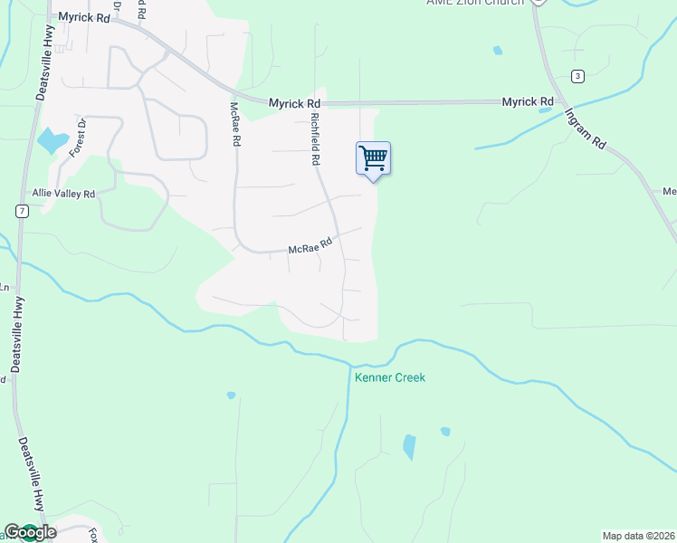 map of restaurants, bars, coffee shops, grocery stores, and more near 57 Alexander Court in Deatsville