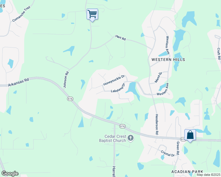 map of restaurants, bars, coffee shops, grocery stores, and more near 304 Lakeland Dr in West Monroe