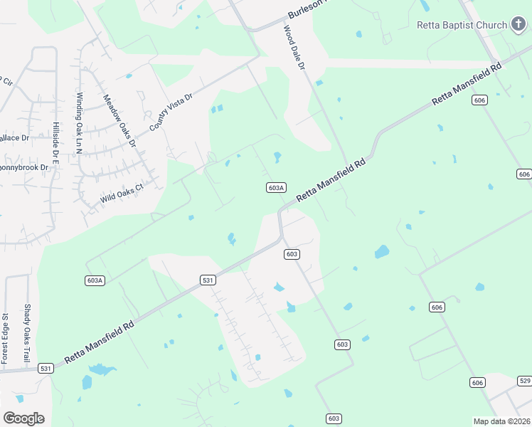 map of restaurants, bars, coffee shops, grocery stores, and more near 2909 County Road 531 in Burleson