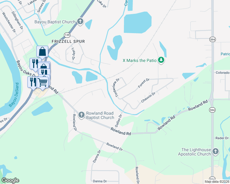 map of restaurants, bars, coffee shops, grocery stores, and more near 19 Timberlane Dr in Monroe