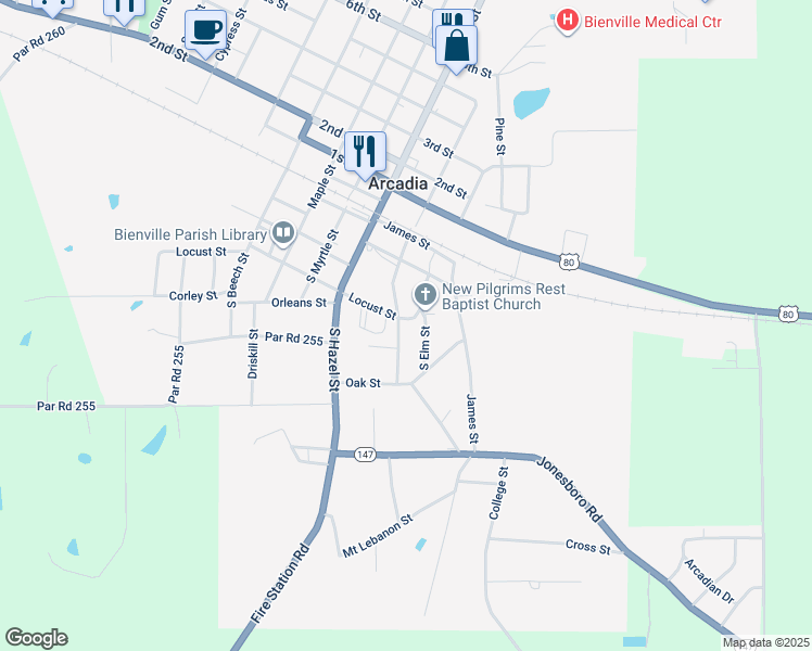 map of restaurants, bars, coffee shops, grocery stores, and more near 3014 North Laurel Street in Arcadia
