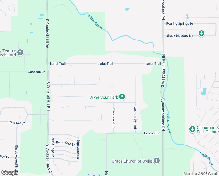 map of restaurants, bars, coffee shops, grocery stores, and more near 707 Buckboard Street in Red Oak