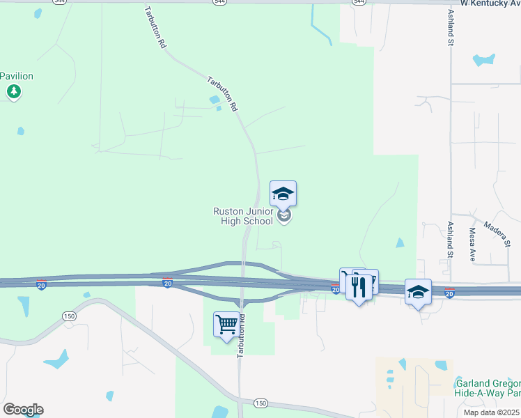 map of restaurants, bars, coffee shops, grocery stores, and more near 481 Tarbutton Road in Ruston