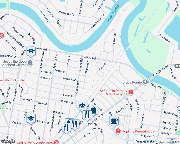 map of restaurants, bars, coffee shops, grocery stores, and more near 2788-2794 Point Dr in Monroe