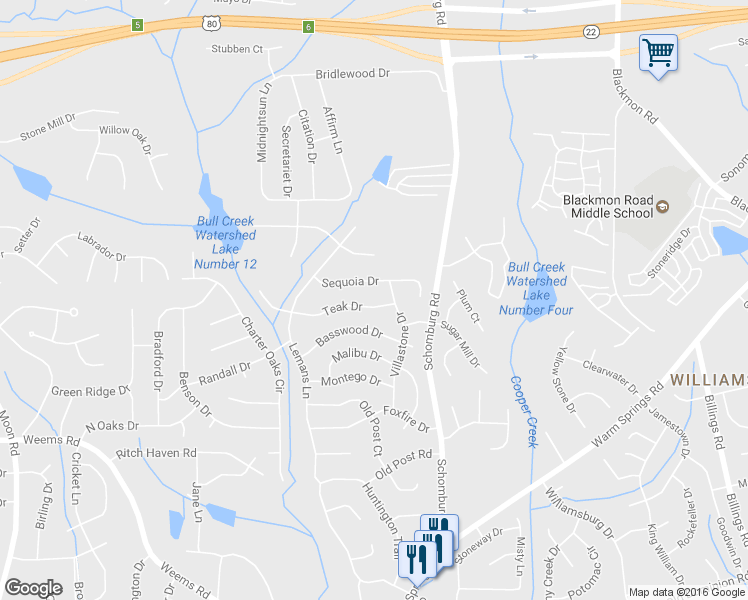 map of restaurants, bars, coffee shops, grocery stores, and more near 4933 Teak Drive in Columbus