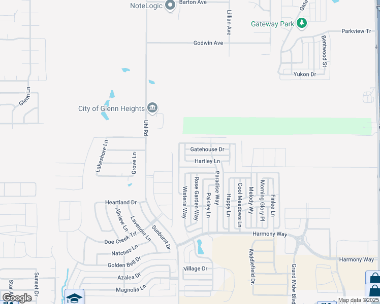 map of restaurants, bars, coffee shops, grocery stores, and more near 217 Gatehouse Drive in Red Oak