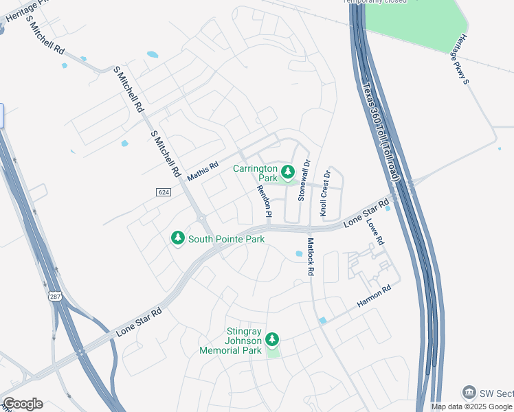 map of restaurants, bars, coffee shops, grocery stores, and more near 1214 Rendon Place in Mansfield