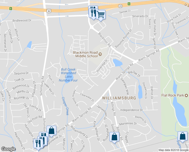 map of restaurants, bars, coffee shops, grocery stores, and more near 5710 Stoneridge Drive in Columbus