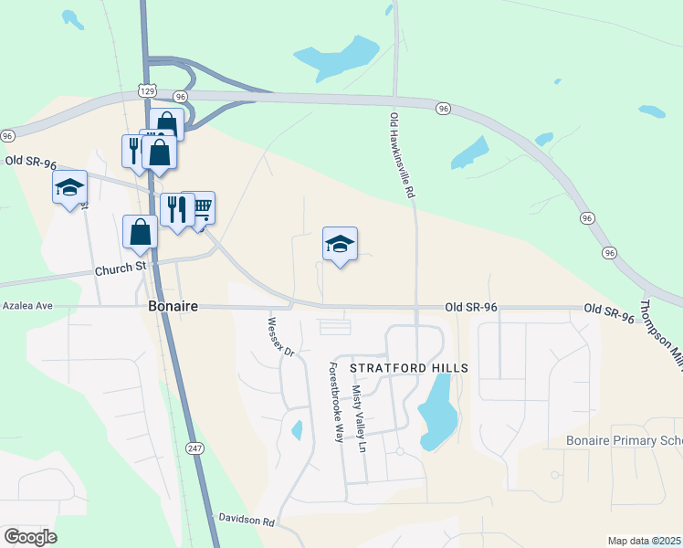 map of restaurants, bars, coffee shops, grocery stores, and more near 125 State Route 96 in Bonaire