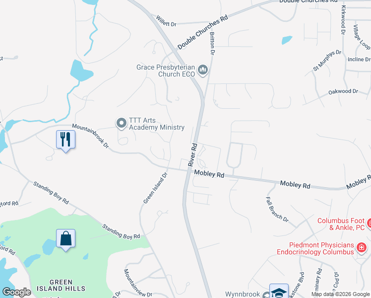 map of restaurants, bars, coffee shops, grocery stores, and more near Cooper Dr in Columbus