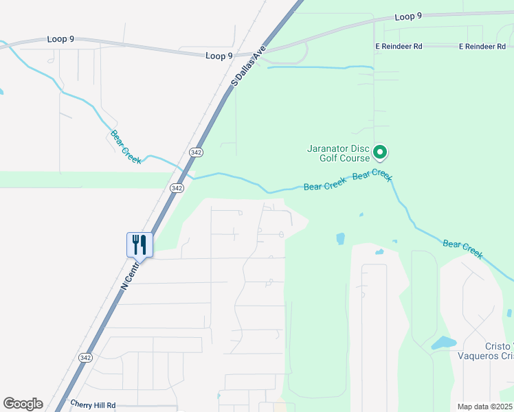 map of restaurants, bars, coffee shops, grocery stores, and more near 702 Lazy Springs Drive in Red Oak