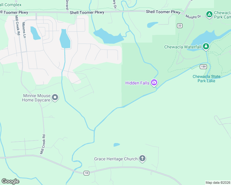 map of restaurants, bars, coffee shops, grocery stores, and more near 3291 Mill Creek Road in Auburn