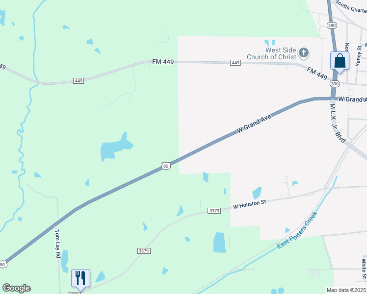 map of restaurants, bars, coffee shops, grocery stores, and more near 5757 U.S. 80 in Marshall