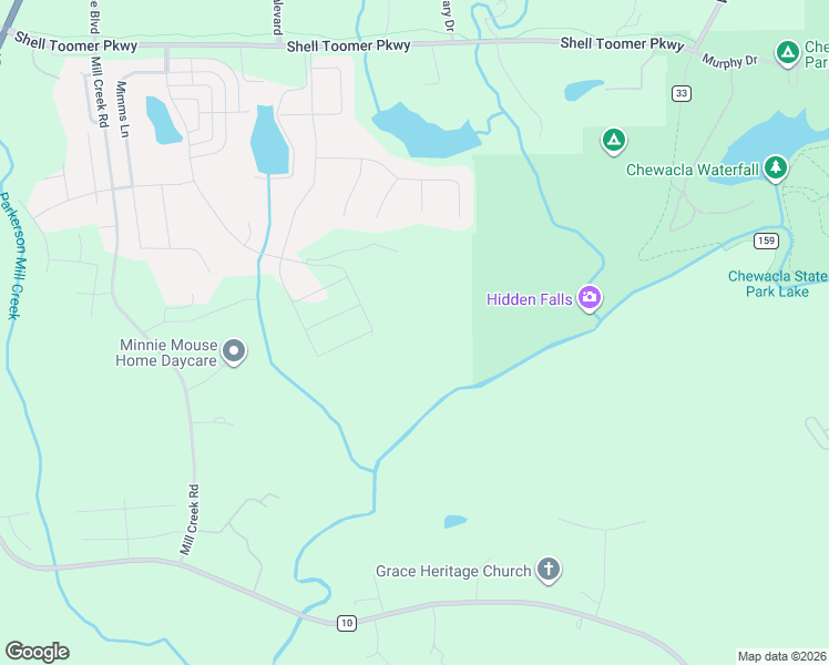 map of restaurants, bars, coffee shops, grocery stores, and more near 3291 Mill Creek Road in Auburn