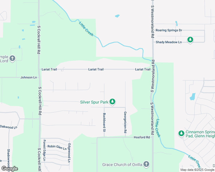 map of restaurants, bars, coffee shops, grocery stores, and more near 712 Buckboard Street in Red Oak