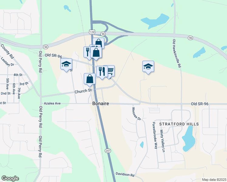 map of restaurants, bars, coffee shops, grocery stores, and more near 84 State Highway 96 in Houston