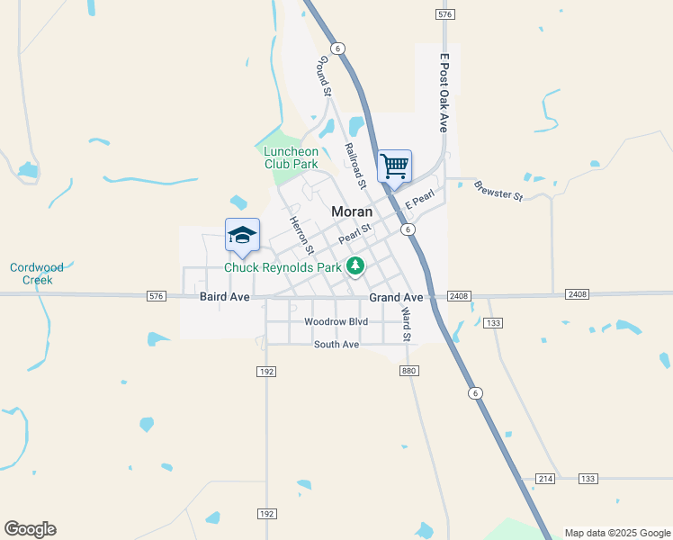 map of restaurants, bars, coffee shops, grocery stores, and more near 511 Fisher Street in Moran