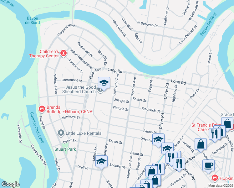 map of restaurants, bars, coffee shops, grocery stores, and more near 709 Matthew St in Monroe