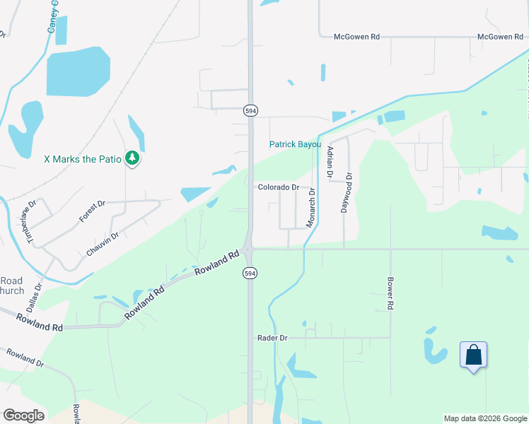 map of restaurants, bars, coffee shops, grocery stores, and more near 2148-2262 State Highway 594 in Monroe