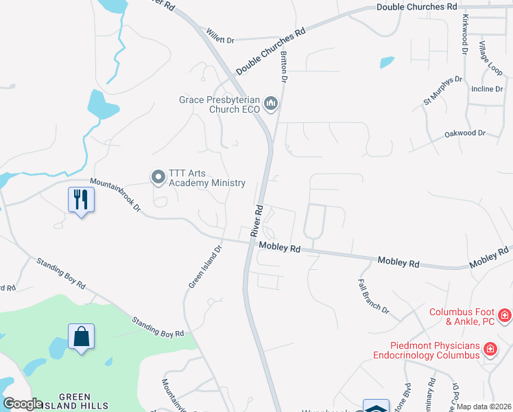 map of restaurants, bars, coffee shops, grocery stores, and more near Cooper Drive in Columbus