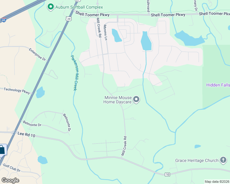 map of restaurants, bars, coffee shops, grocery stores, and more near Lee Road 945 in Auburn