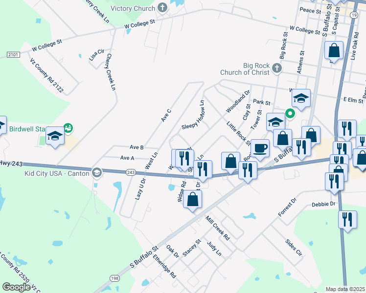 map of restaurants, bars, coffee shops, grocery stores, and more near 730 Sleepy Hollow Lane in Canton