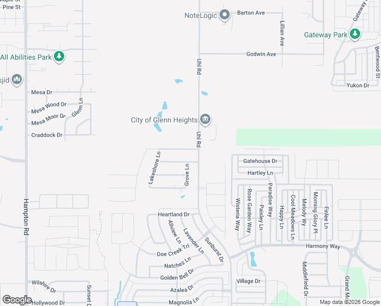 map of restaurants, bars, coffee shops, grocery stores, and more near 101 Green Mound Dr in Glenn Heights