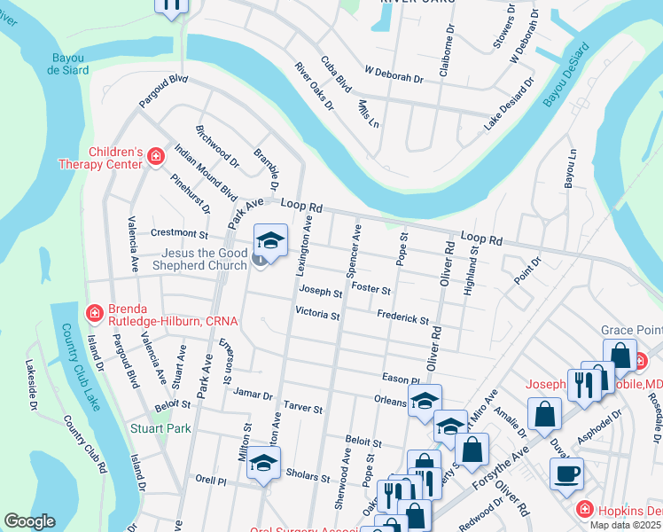 map of restaurants, bars, coffee shops, grocery stores, and more near 608 Matthew Street in Monroe