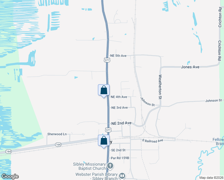 map of restaurants, bars, coffee shops, grocery stores, and more near 517 North Main Street in Sibley