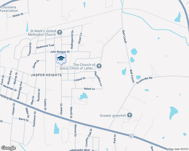 map of restaurants, bars, coffee shops, grocery stores, and more near 4415 Leland Street in Marshall