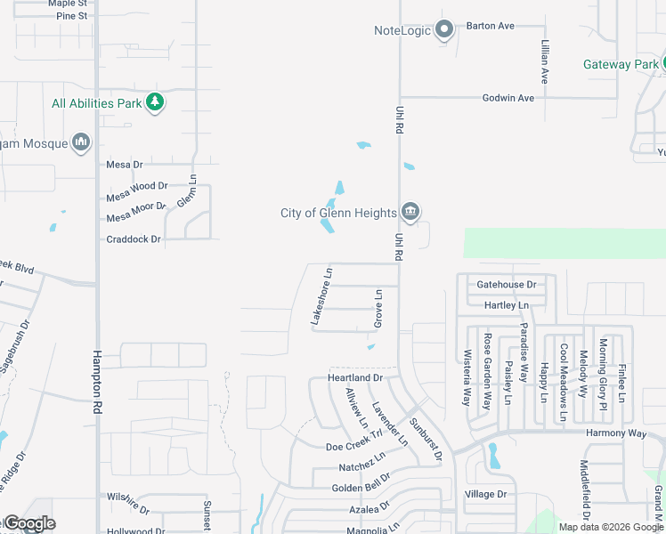 map of restaurants, bars, coffee shops, grocery stores, and more near 421 Lakeshore Lane in Red Oak