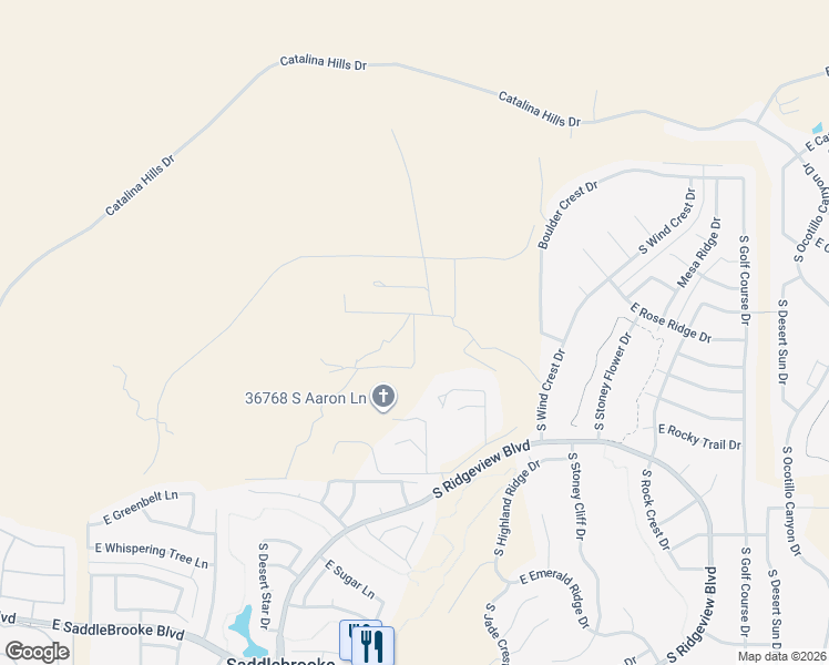 map of restaurants, bars, coffee shops, grocery stores, and more near 47473 South Lexi Way in Tucson