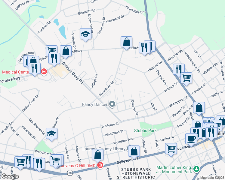 map of restaurants, bars, coffee shops, grocery stores, and more near 912 Druid Street in Dublin
