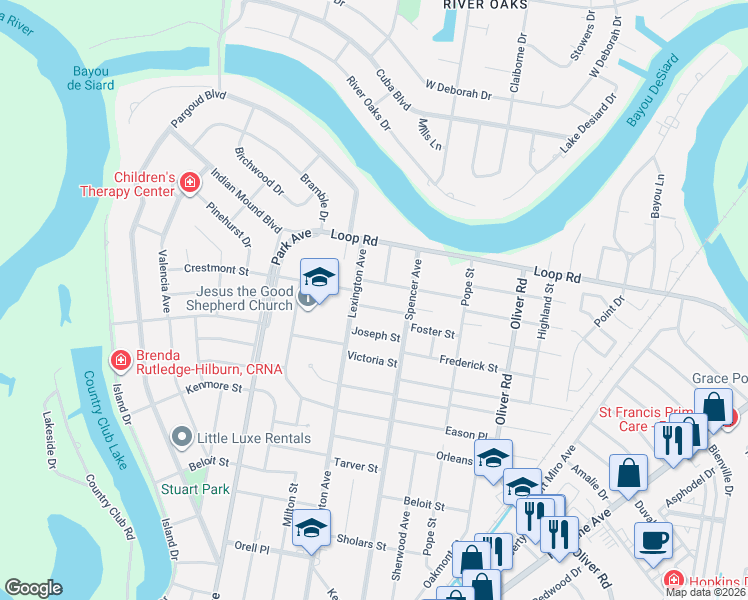 map of restaurants, bars, coffee shops, grocery stores, and more near 709 Matthew Street in Monroe