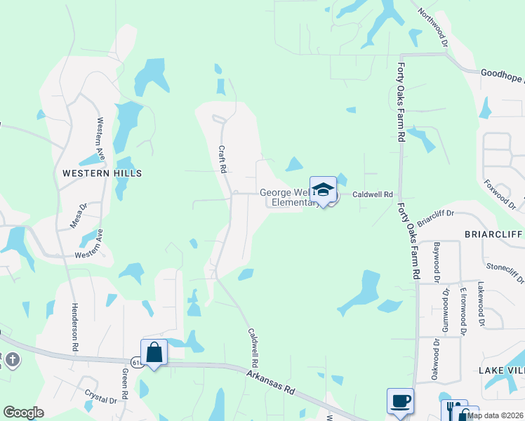 map of restaurants, bars, coffee shops, grocery stores, and more near 129 Sonoma Circle in West Monroe