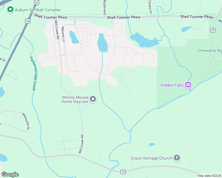 map of restaurants, bars, coffee shops, grocery stores, and more near 2399 Rutland Road in Auburn
