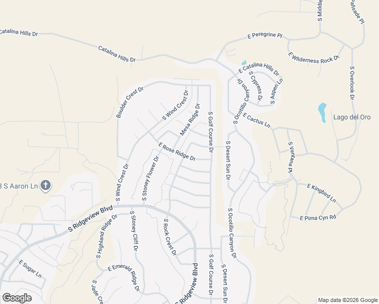 map of restaurants, bars, coffee shops, grocery stores, and more near 36422 South Rock Crest Drive in Tucson