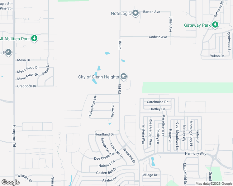 map of restaurants, bars, coffee shops, grocery stores, and more near 627 Green Mound Drive in Glenn Heights