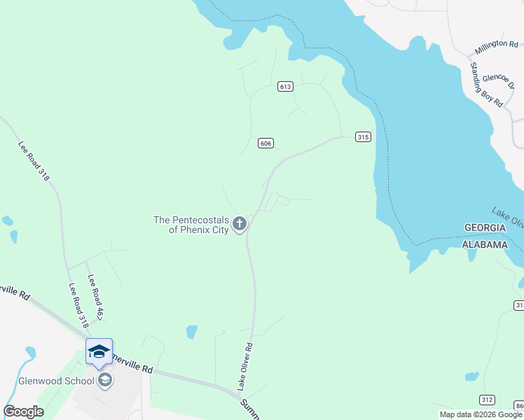 map of restaurants, bars, coffee shops, grocery stores, and more near 572 County Road 315 in Smiths Station