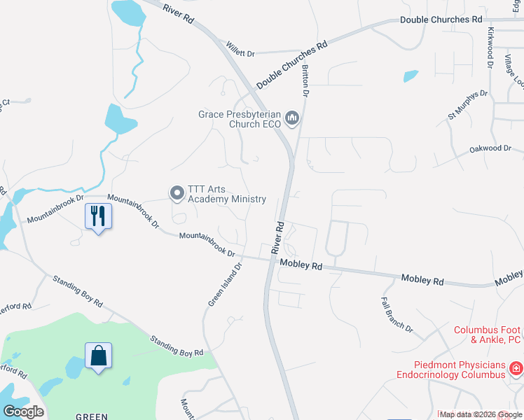 map of restaurants, bars, coffee shops, grocery stores, and more near Cooper Dr in Columbus