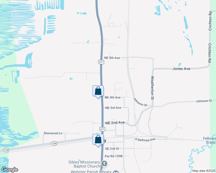 map of restaurants, bars, coffee shops, grocery stores, and more near 517 North Main Street in Sibley